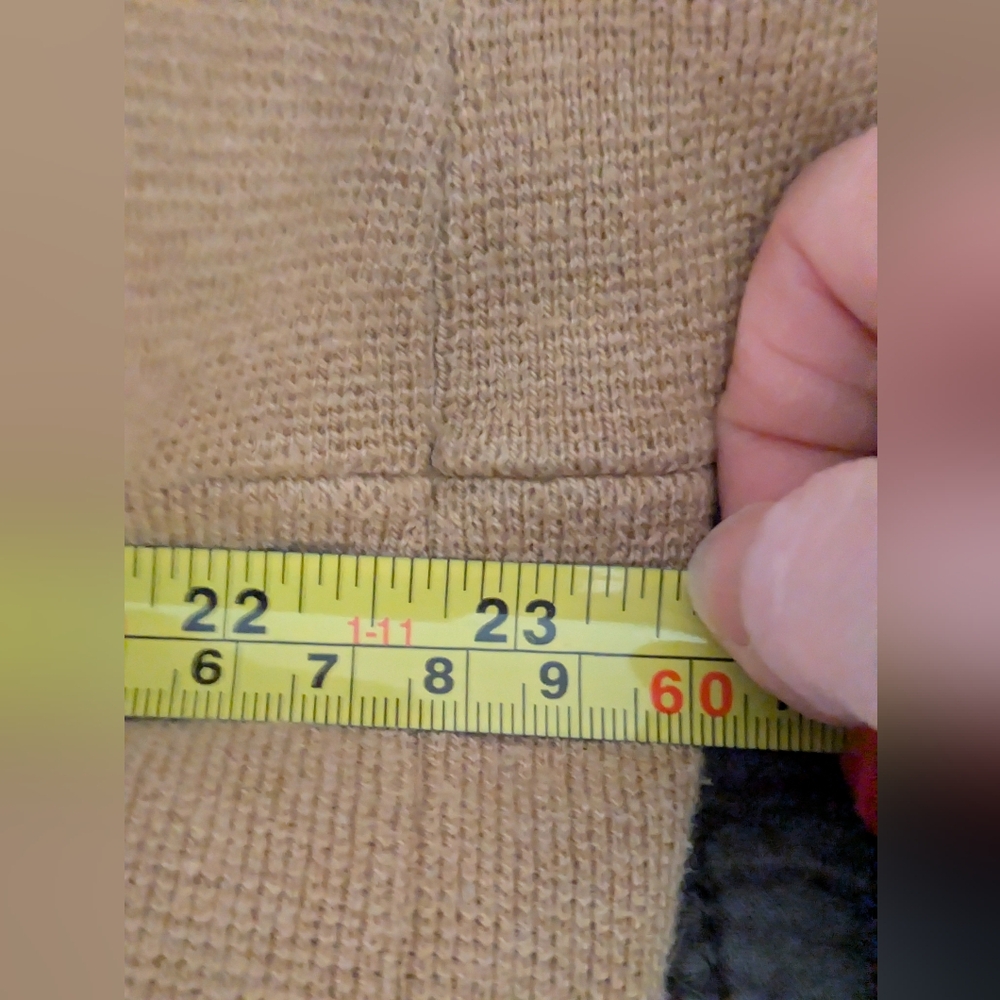 Women's Open-Front Camel Sweater Coat - Picture 9 of 9